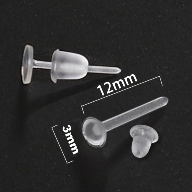 100 sztuk niewidocznych kolczyków plastikowych z pustymi szpilkami do kolczyków typu Stud Tiny Head (Zostawiamy kluczowe informacje: ilość, rodzaj, materiał, rodzaj zapięcia) - Wianko - 3
