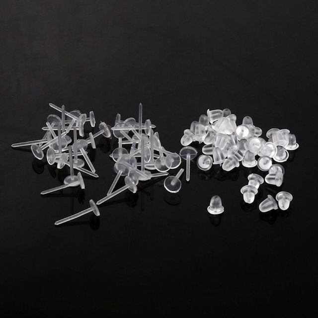 100 sztuk niewidocznych kolczyków plastikowych z pustymi szpilkami do kolczyków typu Stud Tiny Head (Zostawiamy kluczowe informacje: ilość, rodzaj, materiał, rodzaj zapięcia) - Wianko - 8