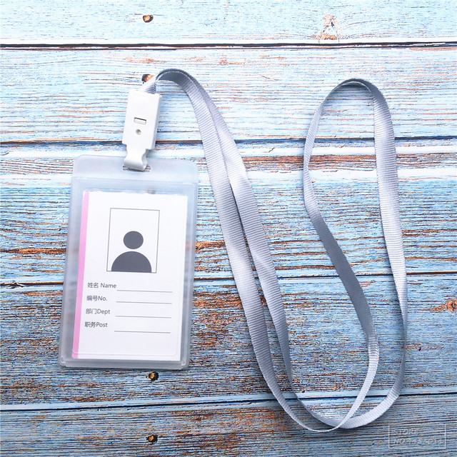 Plastikowe etui na karty robocze oraz dowód tożsamości z liną i nazwą pracownika - Wianko - 7