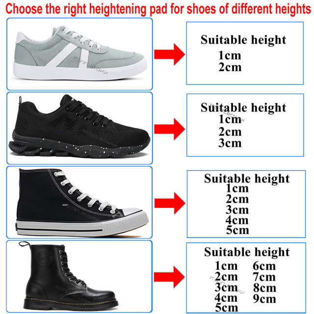 Wkładka podwyższająca buty regulowana 1/3/4/5/7/9 cm, niewidoczna Taller Support Absorbant - Wianko - 24