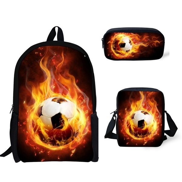 Plecak szkolny 17 cali 3D z motywem piłki nożnej dla nastoletnich chłopców - Wianko - 8