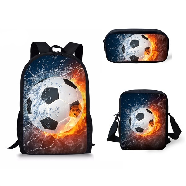 Plecak szkolny 17 cali 3D z motywem piłki nożnej dla nastoletnich chłopców - Wianko - 7