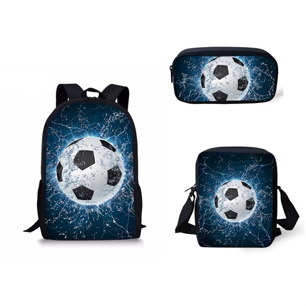 Plecak szkolny 17 cali 3D z motywem piłki nożnej dla nastoletnich chłopców - Wianko - 6