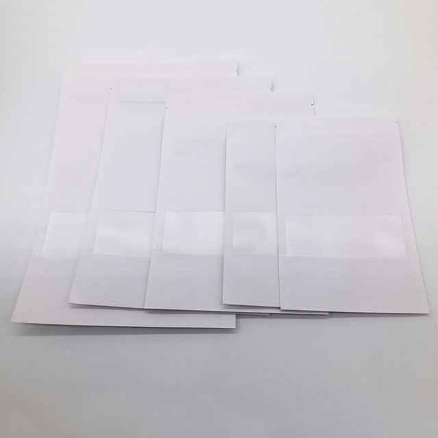 Biała papierowa torba z oknem i zamkiem, 10 cm x 15 cm - Wianko - 2