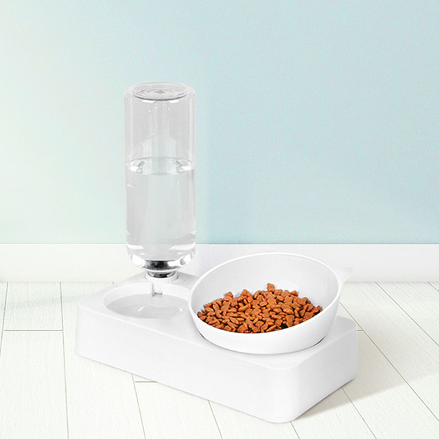 Plastikowa miska Gravity z podwyższeniem dla kota - pojemnik na wodę i karmę, podwójne miseczki dla zwierząt domowych - Wianko - 2