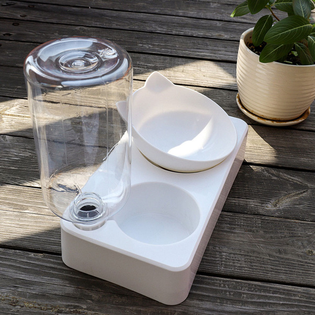 Plastikowa miska Gravity z podwyższeniem dla kota - pojemnik na wodę i karmę, podwójne miseczki dla zwierząt domowych - Wianko - 10