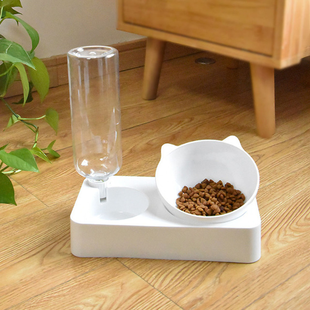 Plastikowa miska Gravity z podwyższeniem dla kota - pojemnik na wodę i karmę, podwójne miseczki dla zwierząt domowych - Wianko - 5