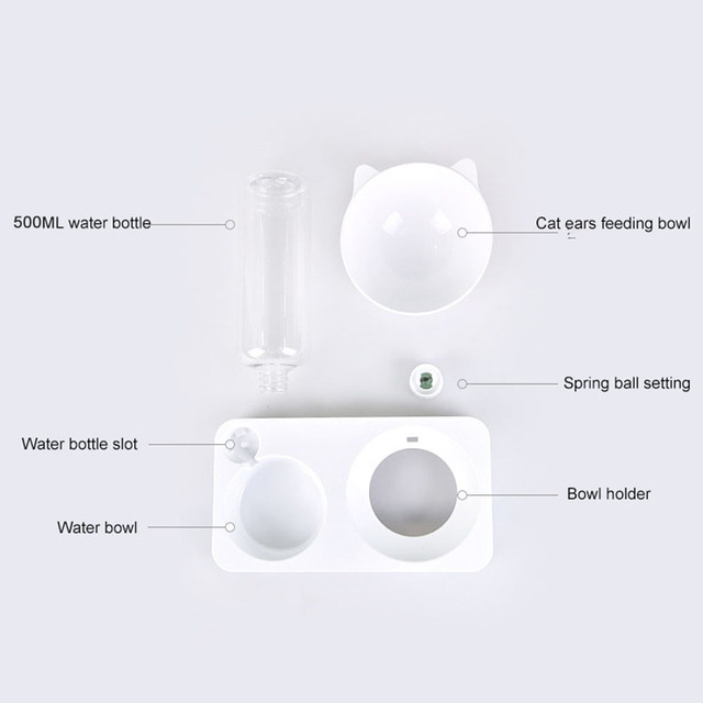 Plastikowa miska Gravity z podwyższeniem dla kota - pojemnik na wodę i karmę, podwójne miseczki dla zwierząt domowych - Wianko - 12