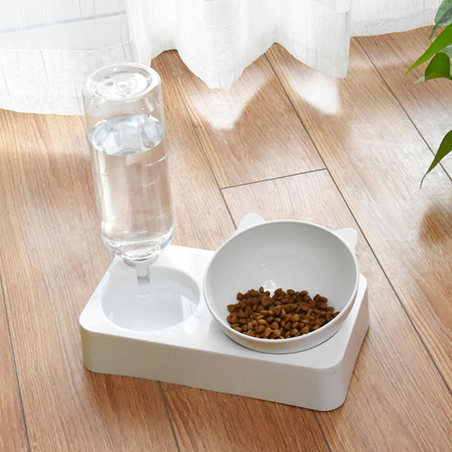 Plastikowa miska Gravity z podwyższeniem dla kota - pojemnik na wodę i karmę, podwójne miseczki dla zwierząt domowych - Wianko - 6