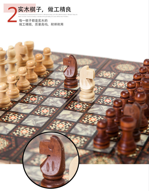 Składana tablica drewniane szachy Staunton - Wianko - 4