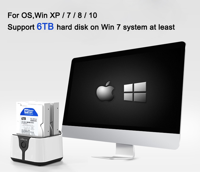 Obudowa dysku twardego HDD Clone Station 2 Bay do SATA SSD, 3.5 / 2.5 cala, USB 3.0, 4TB - Wianko - 4