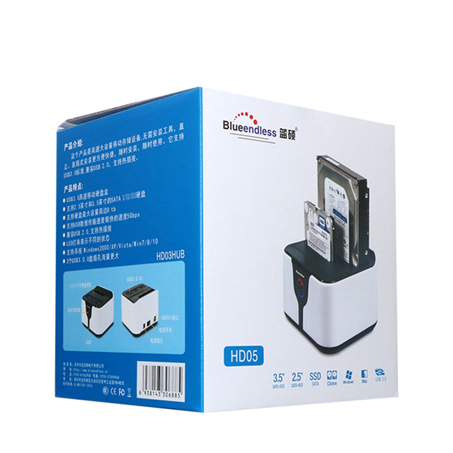 Obudowa dysku twardego HDD Clone Station 2 Bay do SATA SSD, 3.5 / 2.5 cala, USB 3.0, 4TB - Wianko - 10