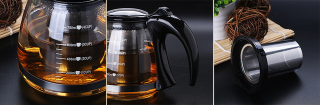 Dzbanek szklany do herbaty kwiat 750ml/1200ml z wymiennym filtrem - Wianko - 6