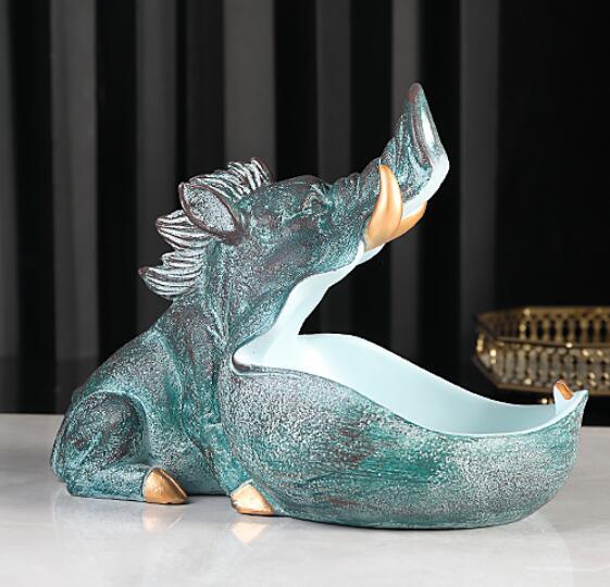 Figurka Dzikiej Świni z Dużymi Ustami – Dekoracyjny Schowek i Ozdobna Rzeźba do Pokoju - Wianko - 10