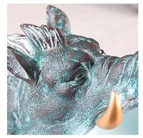 Figurka Dzikiej Świni z Dużymi Ustami – Dekoracyjny Schowek i Ozdobna Rzeźba do Pokoju - Wianko - 6
