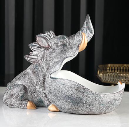 Figurka Dzikiej Świni z Dużymi Ustami – Dekoracyjny Schowek i Ozdobna Rzeźba do Pokoju - Wianko - 18