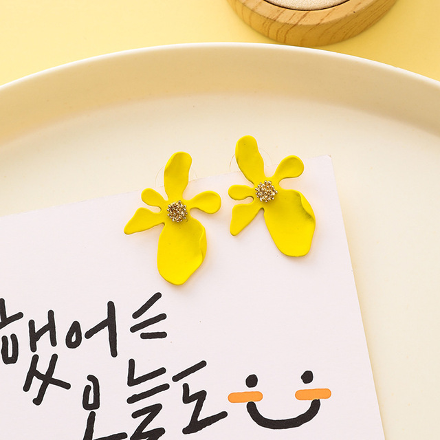 Słodkie letnie kolczyki żółte cukierki kolor kwiaty geometryczne damskie - Wianko - 8