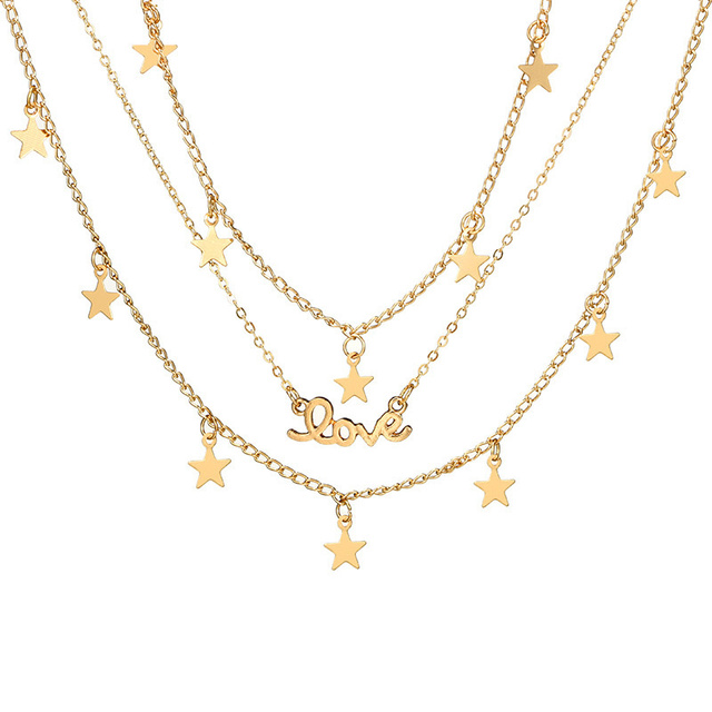Artystyczny naszyjnik choker Boho ze złotym wisiorkiem w kształcie gwiazdy, słońca i księżyca dla kobiet - Collier Femme - Wianko - 19