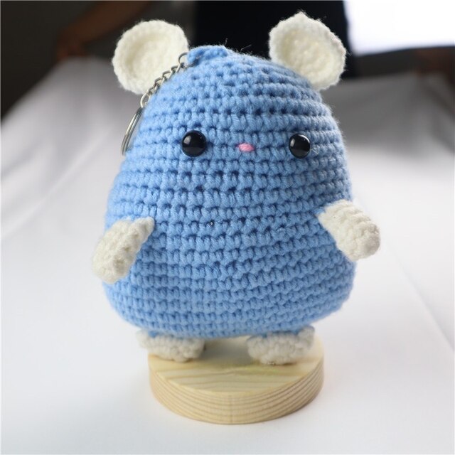 Zestaw 4 szydełkowych stojaków Amigurumi z drewnianą podstawą, ręcznie wykonane, filcowe, grafika lalka, materiałowa, narzędzie do majsterkowania, akcesoria - Wianko - 2