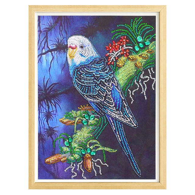Diamentowy obraz haftowany DIY w kształcie zwierząt (sowa, paw, kot, motyl) - nowość w kryształowej dekoracji wnętrz - Wianko - 42