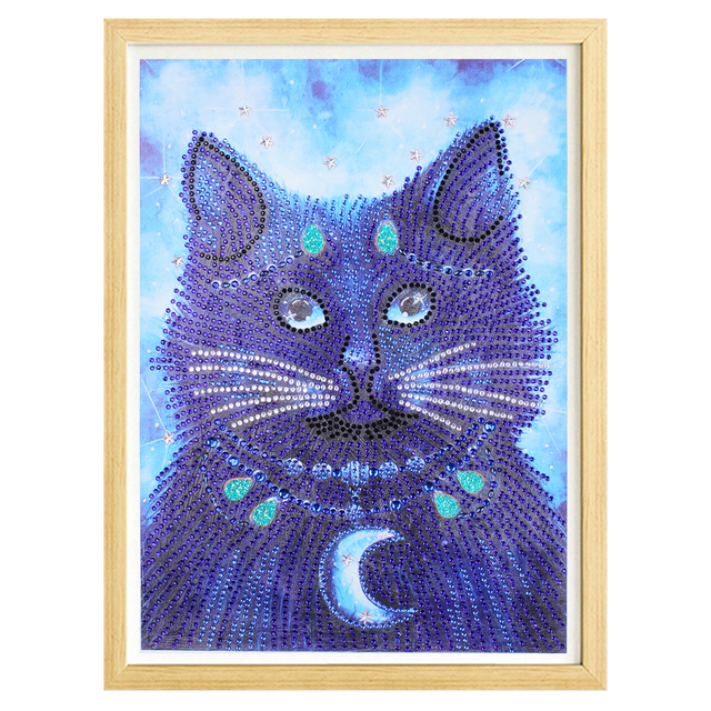 Diamentowy obraz haftowany DIY w kształcie zwierząt (sowa, paw, kot, motyl) - nowość w kryształowej dekoracji wnętrz - Wianko - 39