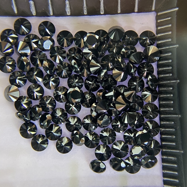 Pierścionek Meisidian czarny Moissanite Gmestone Diamond - rozmiar 1.0-3.0mm - Wianko - 4