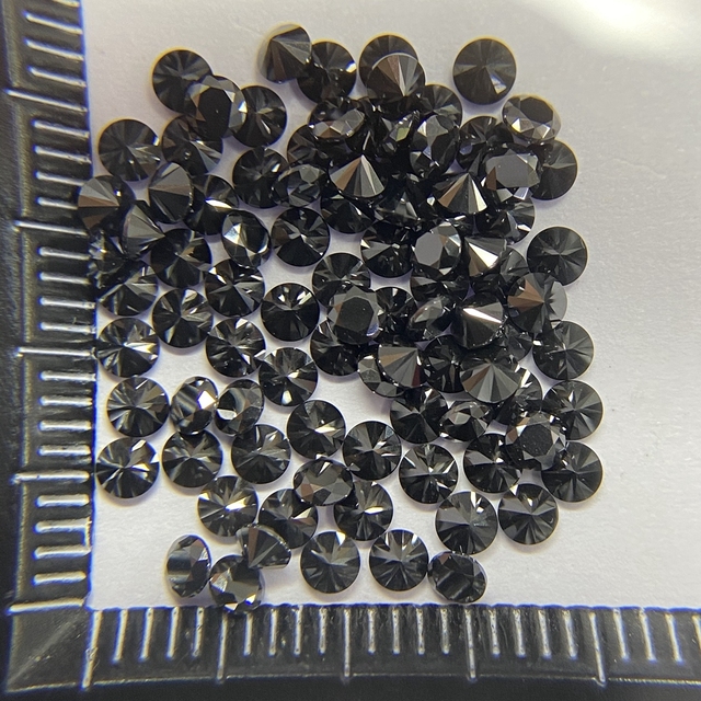 Pierścionek Meisidian czarny Moissanite Gmestone Diamond - rozmiar 1.0-3.0mm - Wianko - 1