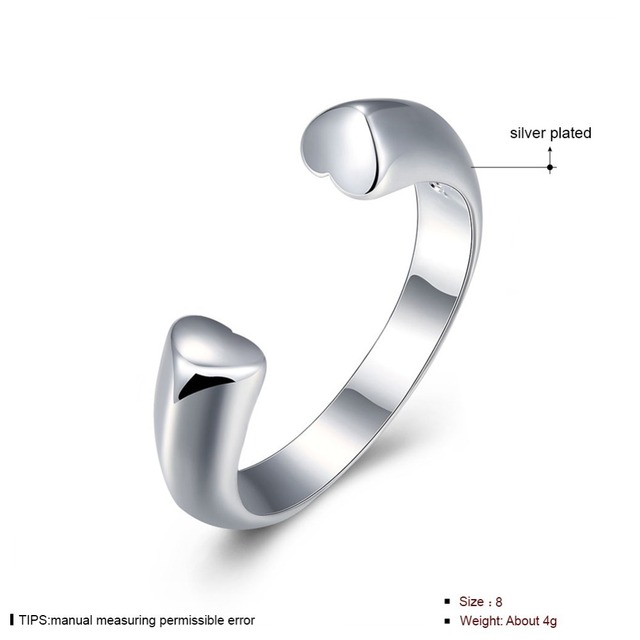 925 srebrny pierścień z otwartym sercem - delikatny i elegancki - Wianko - 3