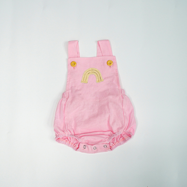 Kombinezon z bawełnianej lnianej odzieży dla niemowląt Baby Rainbow - lato, bez rękawów, z odkrytymi plecami, dla chłopców i dziewczynek - Wianko - 8