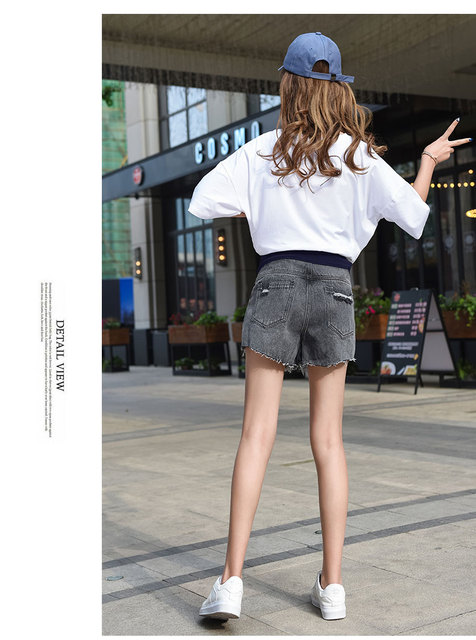 Kobiety w ciąży - spodenki jeansowe - moda lato 2019 - szerokie nogawki - koreańska wersja - matka słowo - Wianko - 11