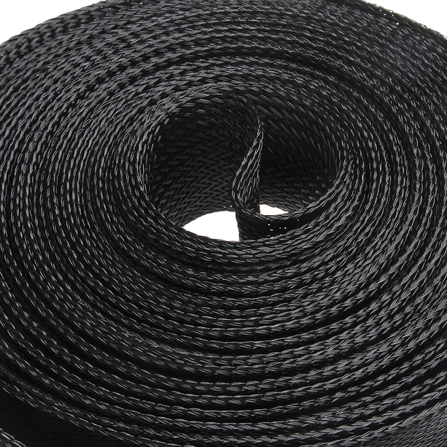 10-metrowy, czarny rękaw kablowy termokurczliwy ochrony drutu i izolacji, pleciony, o dużej gęstości - Wianko - 2