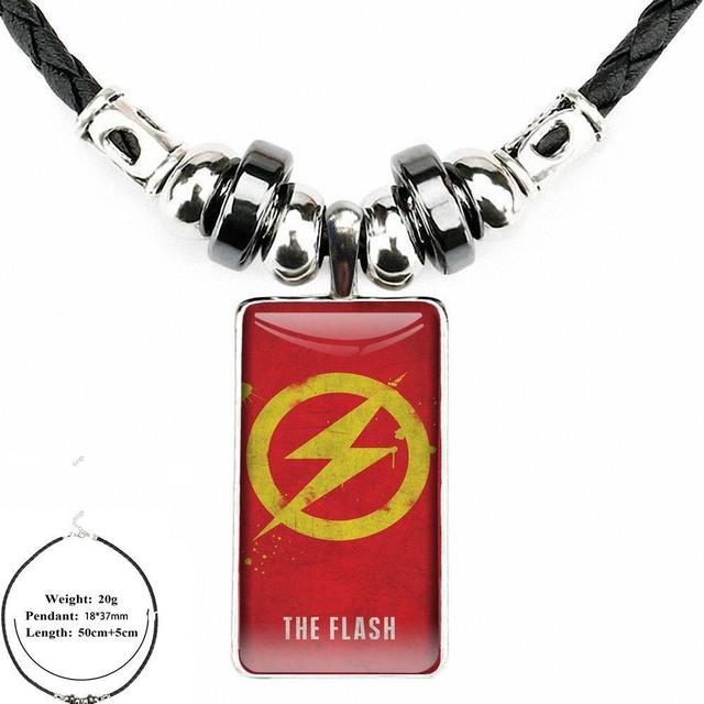 Naszyjnik z wisiorkiem The Flash dla miłośników - unikalny wisiorek ze szklanym kaboszonem, stal nierdzewna, kolorowy Choker - Wianko - 12