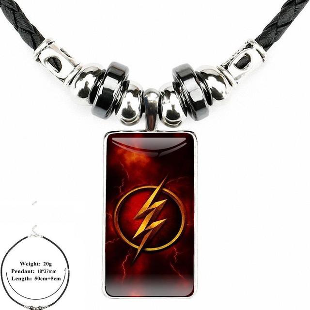 Naszyjnik z wisiorkiem The Flash dla miłośników - unikalny wisiorek ze szklanym kaboszonem, stal nierdzewna, kolorowy Choker - Wianko - 11