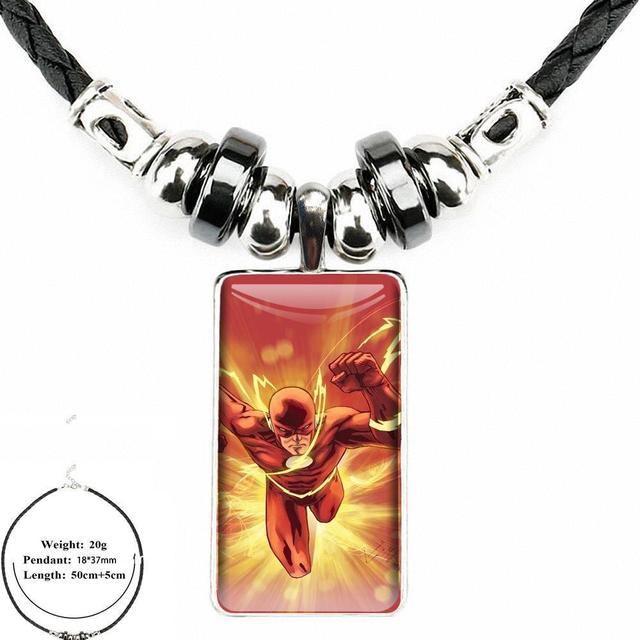 Naszyjnik z wisiorkiem The Flash dla miłośników - unikalny wisiorek ze szklanym kaboszonem, stal nierdzewna, kolorowy Choker - Wianko - 10