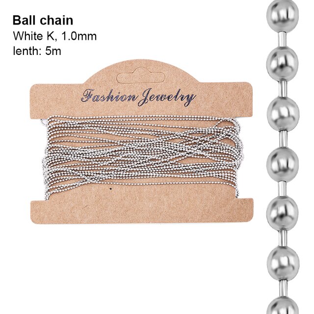 6 rodzajów platerowanych srebrem, złotem, miedzią i linkowych łańcuchów do DIY biżuterii, 5 metrów - Wianko - 24