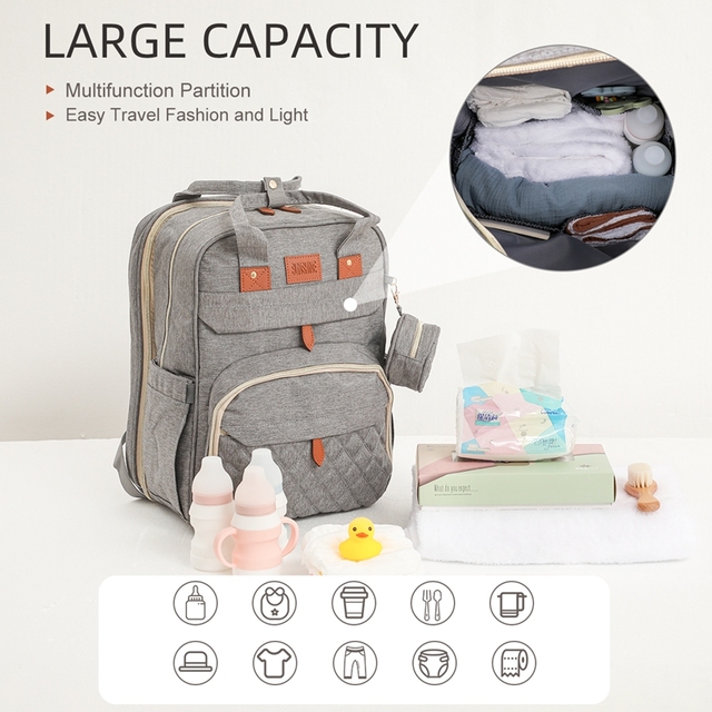Duża pojemność torby na pieluchy dla mam - przenośny plecak na szpital i zmieniająca się torba macierzyńska - Wianko - 2