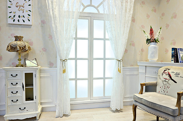 Biała moskitiera z koronką, styl europejski, do salonu i sypialni - Wianko - 15