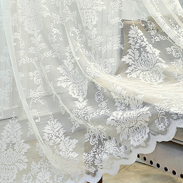 Biała moskitiera z koronką, styl europejski, do salonu i sypialni - Wianko - 11