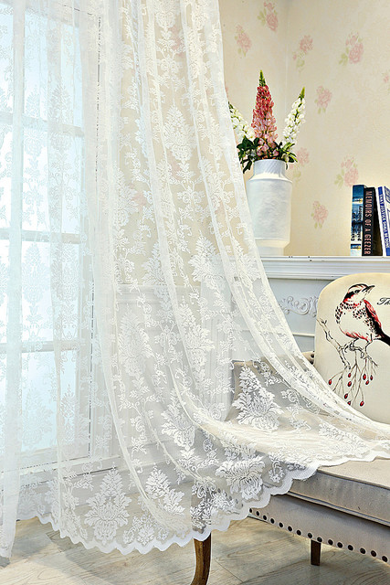 Biała moskitiera z koronką, styl europejski, do salonu i sypialni - Wianko - 12