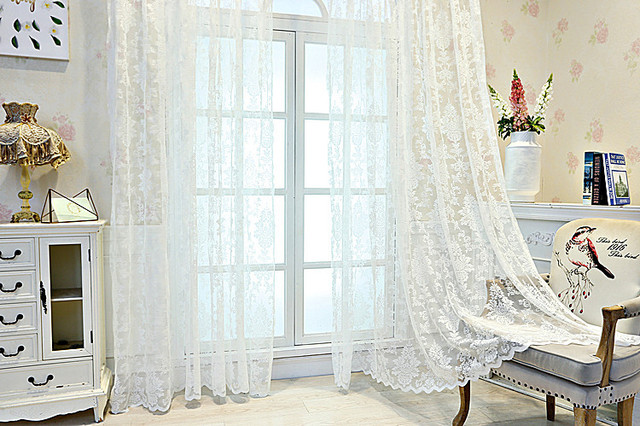 Biała moskitiera z koronką, styl europejski, do salonu i sypialni - Wianko - 13