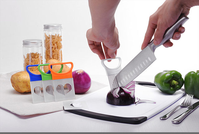 Cebula ze stali nierdzewnej z widełkowym nożem do krojenia warzyw i owoców - Wianko - 3