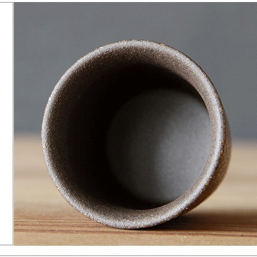 Zestaw do herbaty Kung Fu - Gruby piec zmieniony w filiżankę z imitacji drewna, ceramiczny kubek opalany w stylu japońskiej glazury - Wianko - 6
