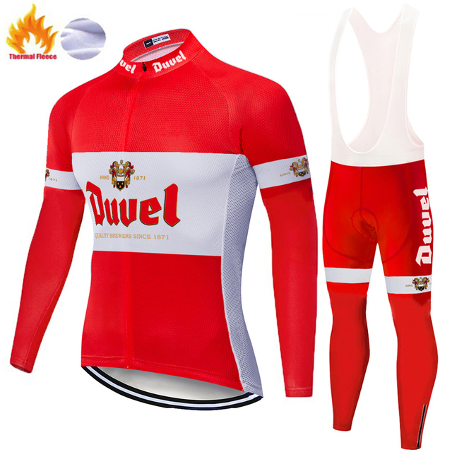 Termiczna koszulka rowerowa zimowa Duvel Piwo + zimowe runo dla rowerzystów/cyklistów męska odzież rowerowa - Wianko - 2