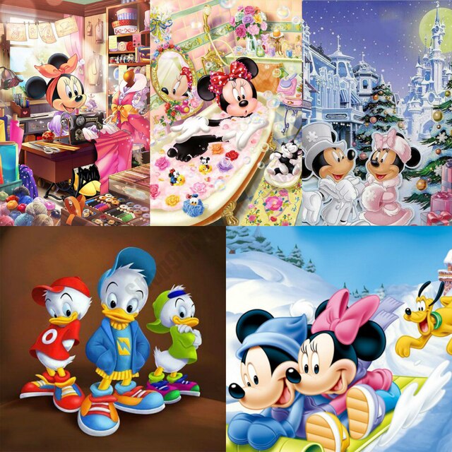 Disney 5D Diamentowe Malowanie Pełna Plac - Goofy, Mickey i Minnie Mouse - Mozaika Diamentowa Cartoon Zwierząt - Zestaw Do Wyhaftowania - Home Decor - Wianko - 1