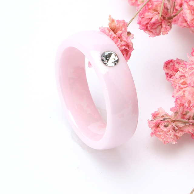 Zestaw biżuterii ceramicznej: prosty pierścień i okrągłe kolczyki, nowość, elegancki styl, doskonałe na wesele i jako prezenty dla dziewczyn - Wianko - 7