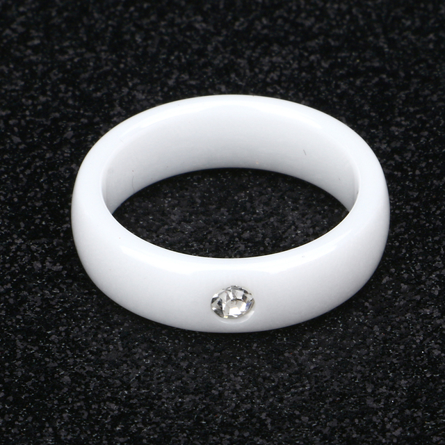 Zestaw biżuterii ceramicznej: prosty pierścień i okrągłe kolczyki, nowość, elegancki styl, doskonałe na wesele i jako prezenty dla dziewczyn - Wianko - 3