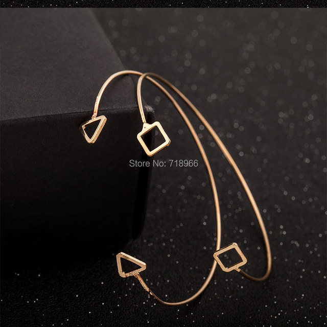 Nowa moda - proste bransoletki dla kobiet i mężczyzn - otwarty design z geometrycznym mankietem - elegancka biżuteria (BR010) - Wianko - 12