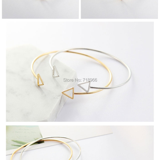 Nowa moda - proste bransoletki dla kobiet i mężczyzn - otwarty design z geometrycznym mankietem - elegancka biżuteria (BR010) - Wianko - 6