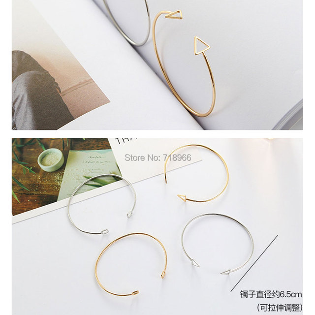 Nowa moda - proste bransoletki dla kobiet i mężczyzn - otwarty design z geometrycznym mankietem - elegancka biżuteria (BR010) - Wianko - 4