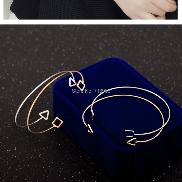 Nowa moda - proste bransoletki dla kobiet i mężczyzn - otwarty design z geometrycznym mankietem - elegancka biżuteria (BR010) - Wianko - 10